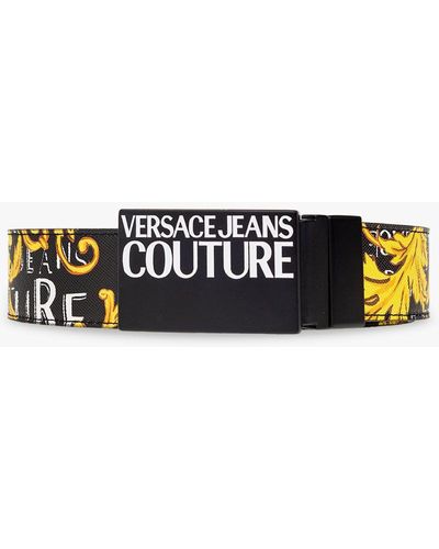 Versace Reversible Belt With Logo - Black