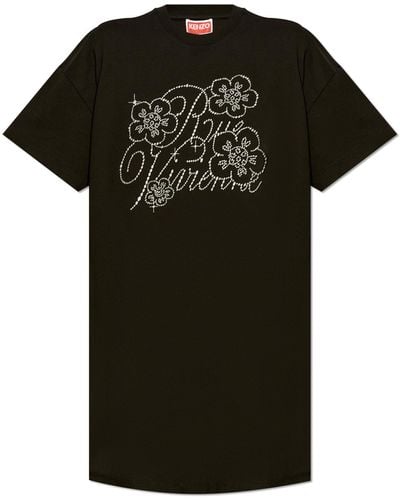 KENZO T-shirt Cut Dress, - Black