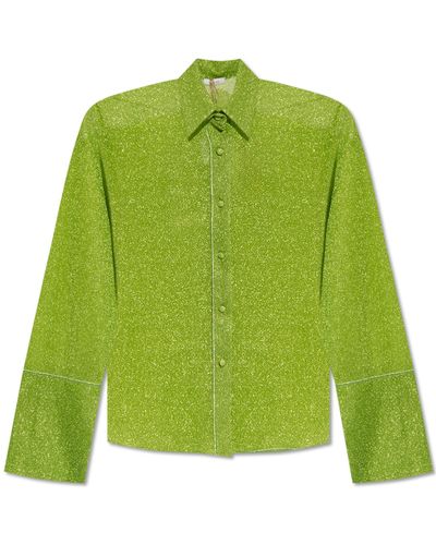 Oséree Shirt With Lurex Yarn, - Green