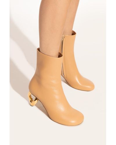 JW Anderson Leather Heeled Ankle Boots - White