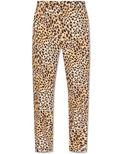DSquared² Trousers With Animal Motif - Natural