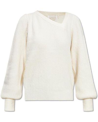 Notes Du Nord ‘Ivalu’ Sweater With Puff Sleeves - White
