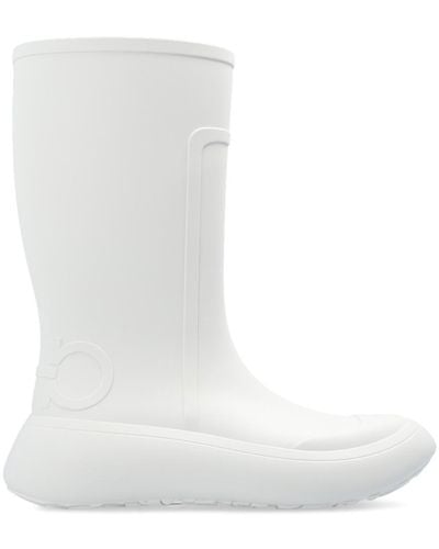 Ferragamo Rain Boots With Logo - White