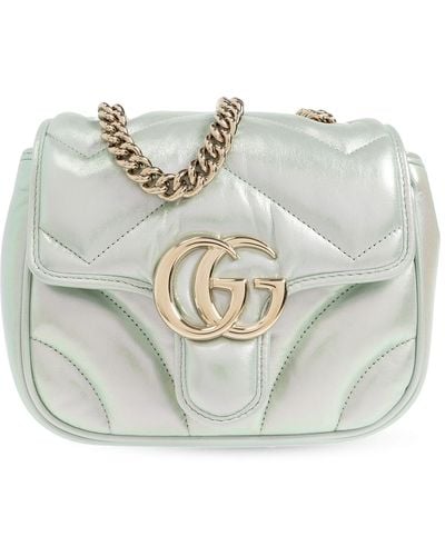 Gucci 'GG Marmont Mini' Quilted Shoulder Bag, - White