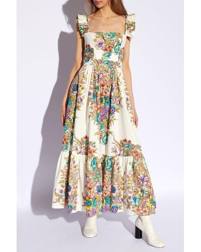 Etro Floral Dress, - Metallic