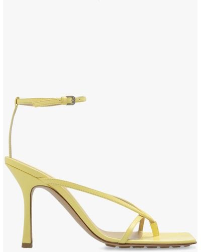 Bottega Veneta Yellow 'stretch' Heeled Sandals - Metallic