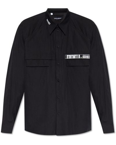 Dolce & Gabbana Shirt With Logo - Black