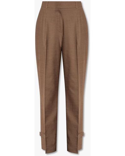 Herskind Pleat-front Trousers, - Brown