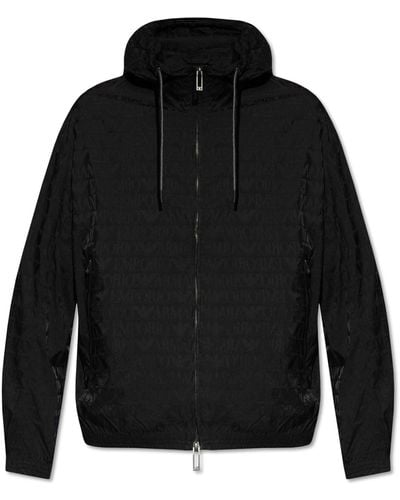 Emporio Armani Hooded Jacket, - Black