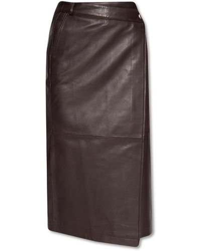 Samsøe & Samsøe 'monica' Leather Skirt - Brown