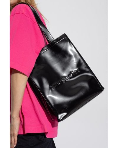 Acne Studios Shopper Bag With Logo - Pink