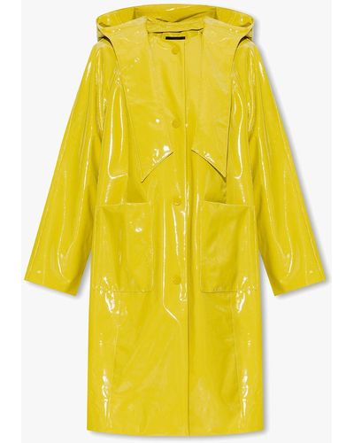 Kate Spade Glossy Coat With Hood - Yellow