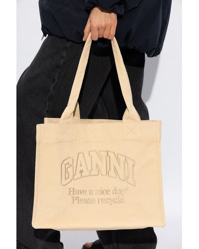 Ganni Shopper Bag, - Natural