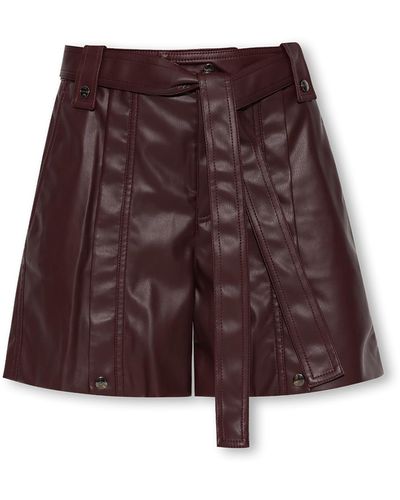 Iceberg Faux Leather Shorts - Red