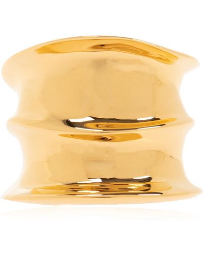 Saint Laurent Brass Ring, - Yellow