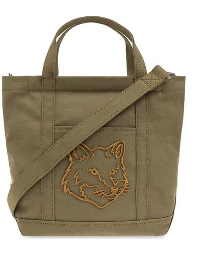 Maison Kitsuné Shoulder Bag With Logo, - Green