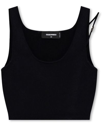 DSquared² Sleeveless Crop Top - Black