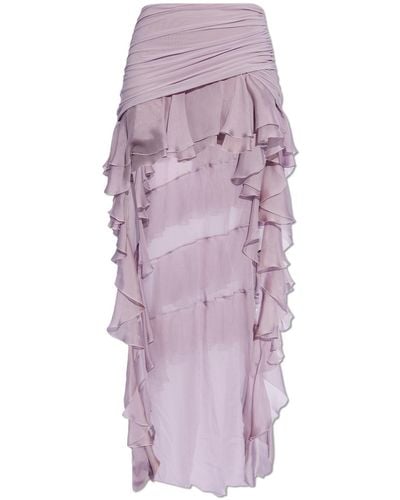 Blumarine Ruffled Skirt - Purple