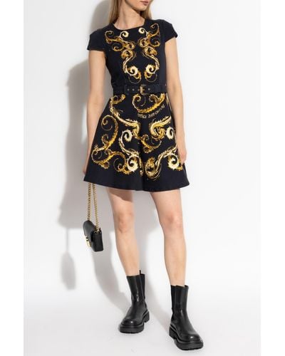 Versace Dress With A Pattern, - Black