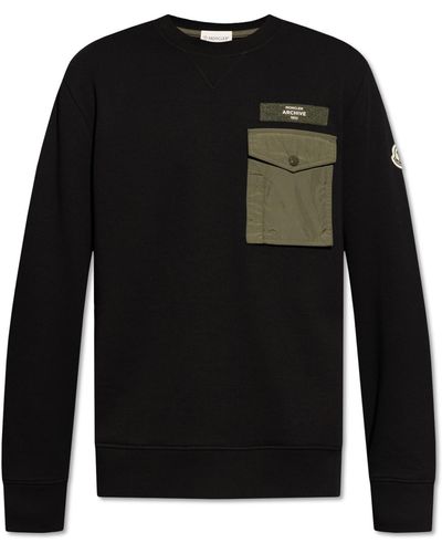 Moncler Sweatshirt With A Pocket - Black