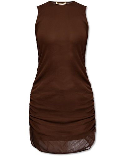 Saint Laurent Mini Tulle Dress - Brown