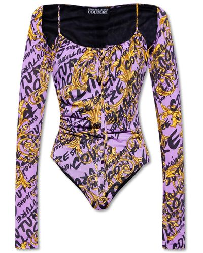 Versace Bodysuit With Logo - Purple