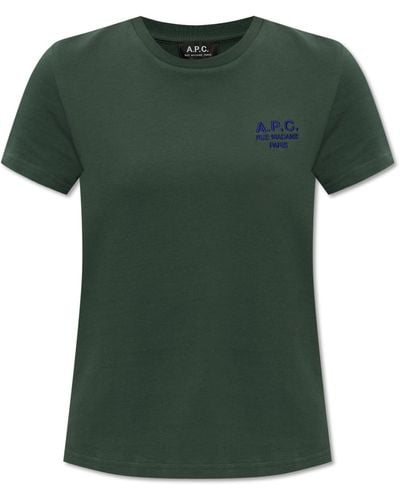 A.P.C. ‘Denise’ T-Shirt With Logo - Green