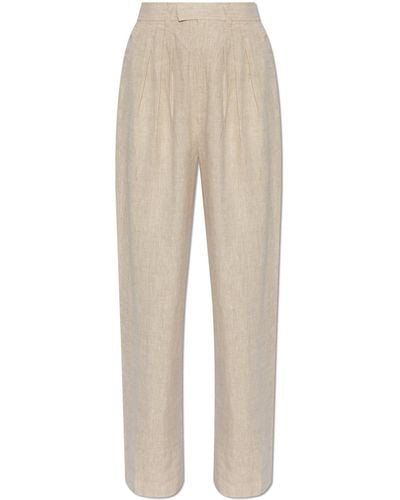 Posse 'Louis' High-Waisted Linen Trousers - Natural