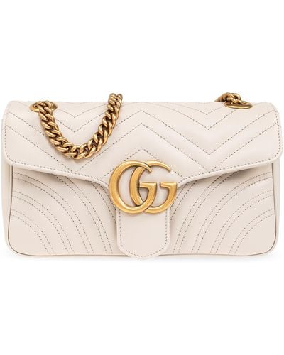 Gucci 'GG Marmont Small' Quilted Shoulder Bag, - Natural