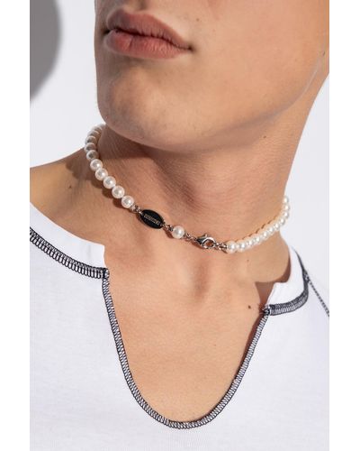 DSquared² Pearl Necklace, - Natural