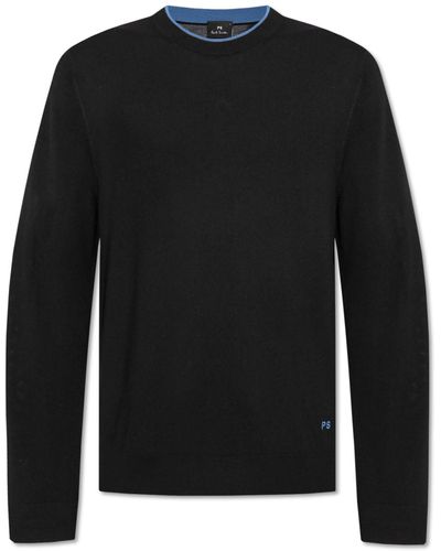PS by Paul Smith Wool Jumper With Logo - Black
