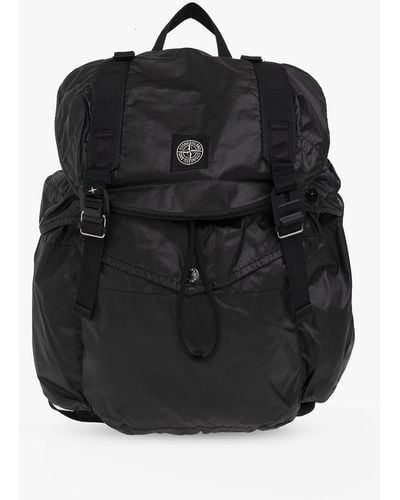 Stone Island Backpack With Logo - Black