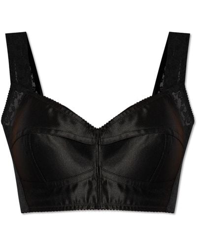 Dolce & Gabbana Lace-Trimmed Top - Black