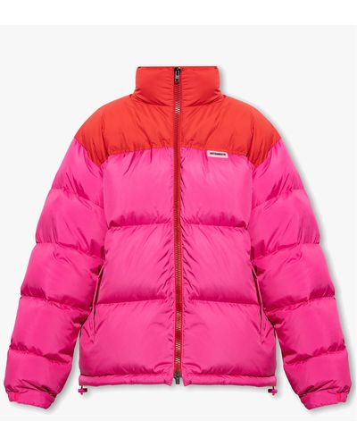 Vetements Pink Down Jacket With Logo