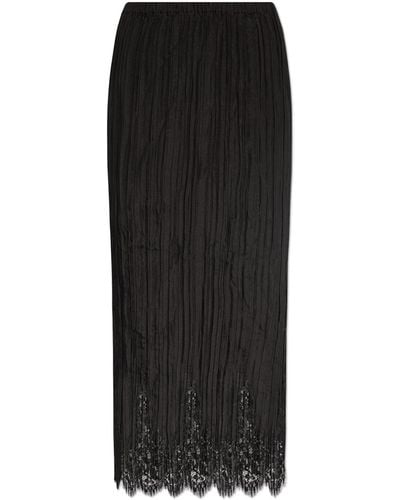 Zimmermann Pleated Skirt, - Black