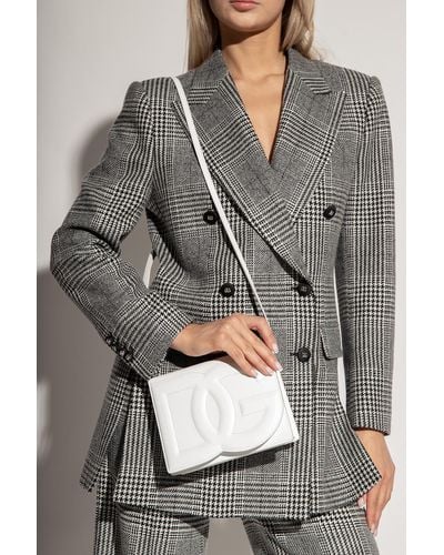 Dolce & Gabbana Leather Shoulder Bag With Logo - White