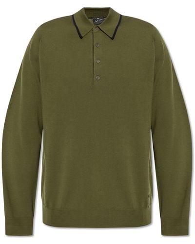PS by Paul Smith Long Sleeve Polo - Green