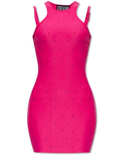 Versace Dress With Double Shoulder Straps, - Pink