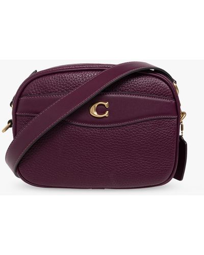 COACH Logo-embellished Leather Cross-body Camera Bag - Purple