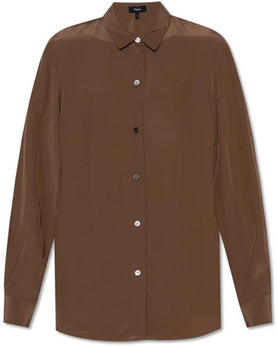 Theory Loose-Fitting Shirt, ' - Brown