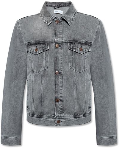 Samsøe & Samsøe Denim Jacket With Vintage Wash - Grey