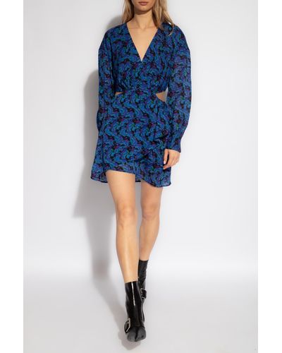 IRO 'nudica' Dress With Floral Motif, - Blue