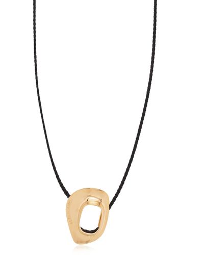 Ferragamo Long Necklace With Pendant - Metallic