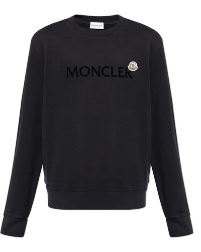 Moncler Sweatshirt With Logo, - Blue