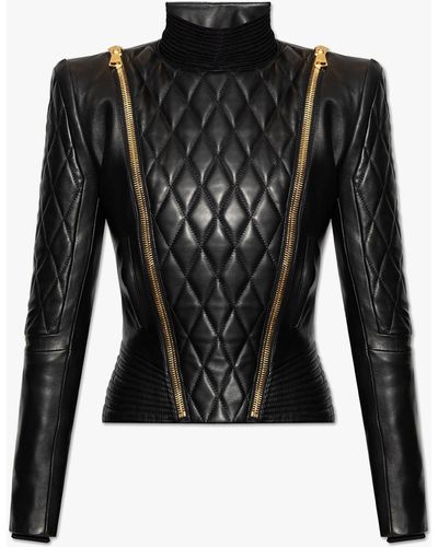 Balmain Leather Jacket - Black