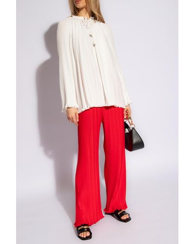 Lanvin Pleated Pants, - Red