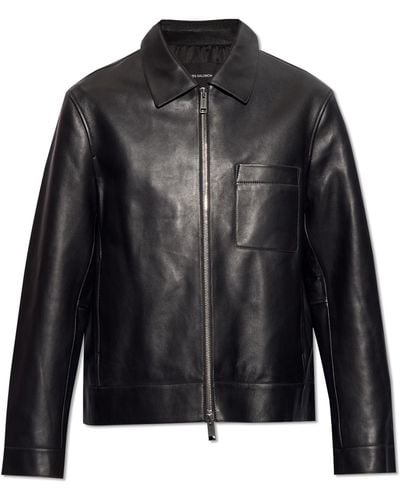 Yves Salomon Leather Jacket, - Black