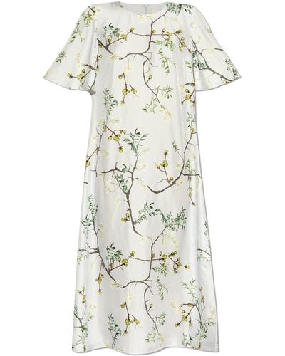 Munthe Floral Pattern Dress, - White