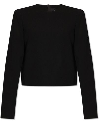 Theory Top With Padded Shoulders - Black