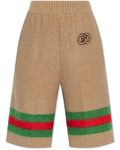 Gucci Wool Shorts - Natural